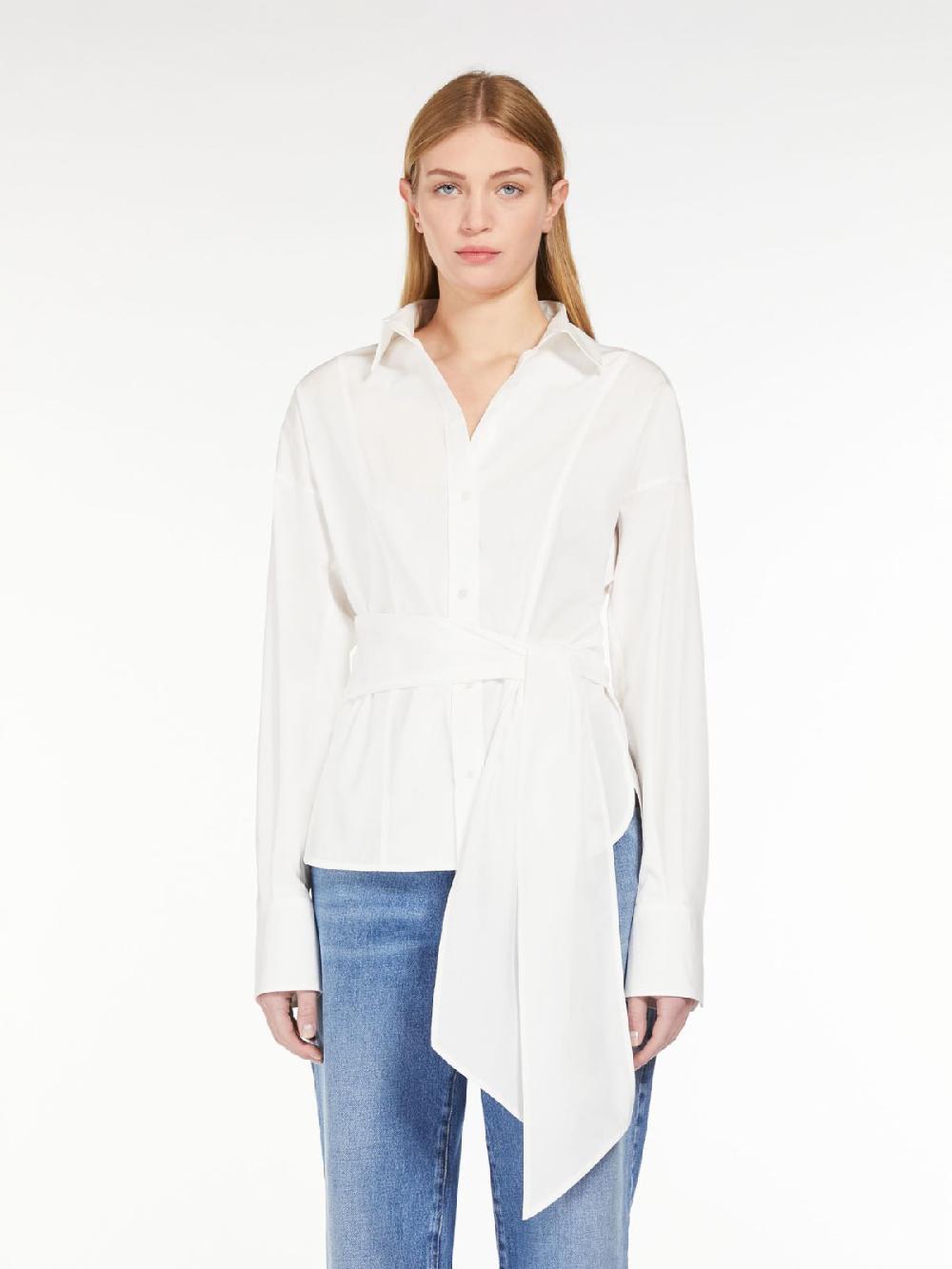 Weekend Camicia incrociata in popeline di cotone Nuova