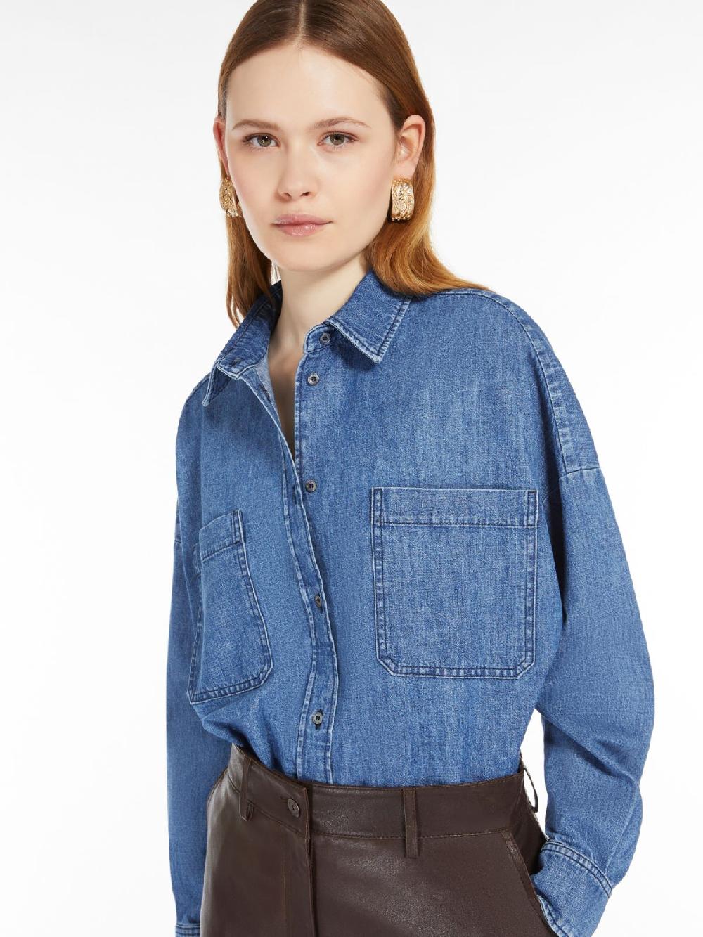 Weekend Camicia crop in denim di cotone Vendita