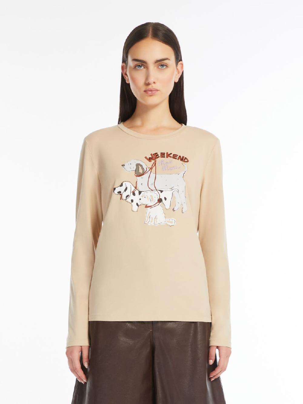 Weekend T-shirt in cotone con stampa e ricami Hotsell