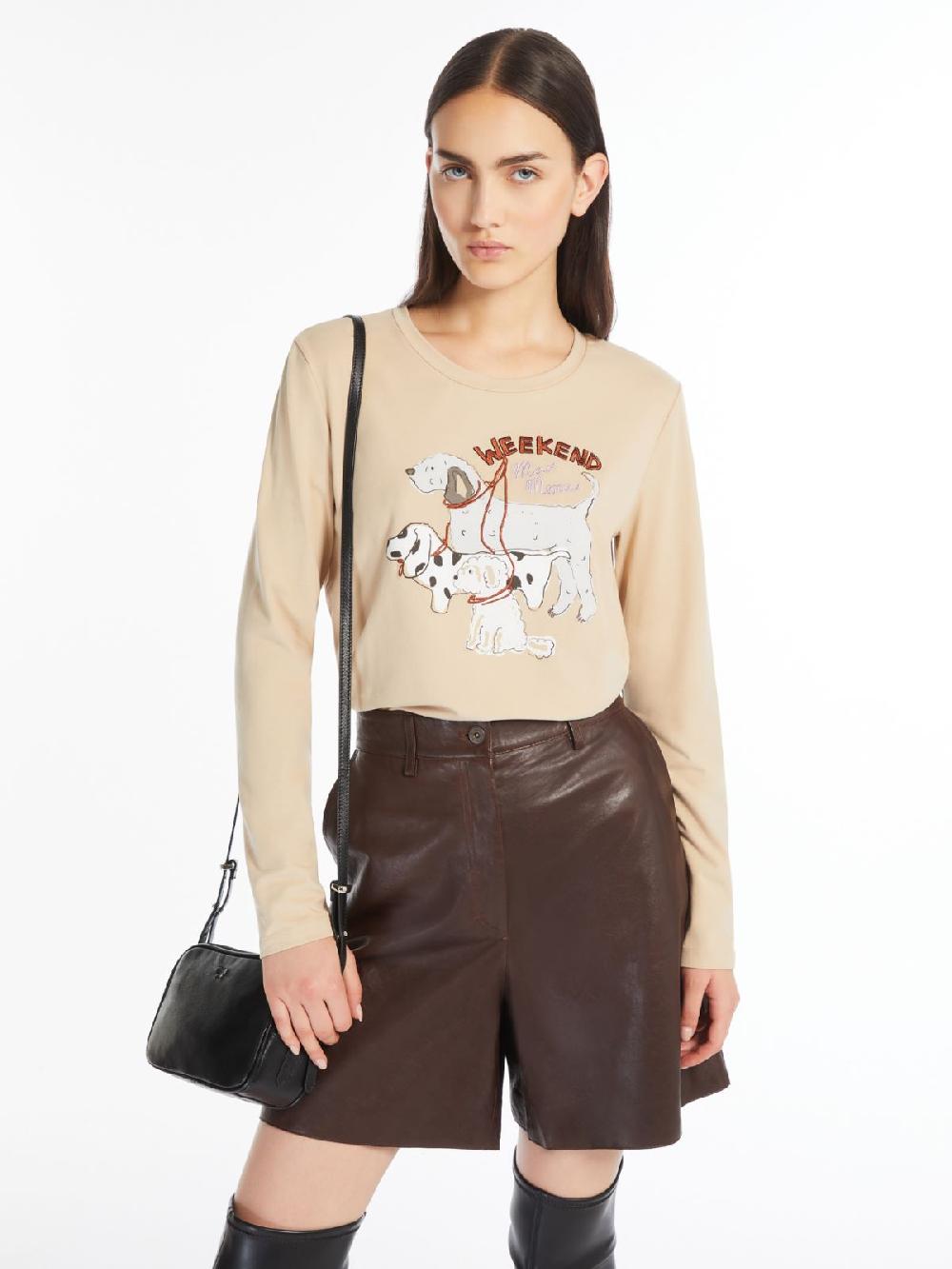 Weekend T-shirt in cotone con stampa e ricami Hotsell