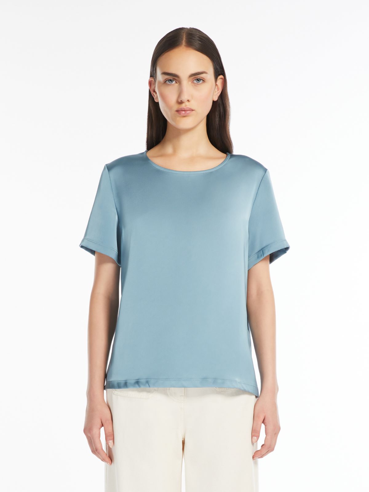 Weekend T-shirt in raso e jersey In Saldo