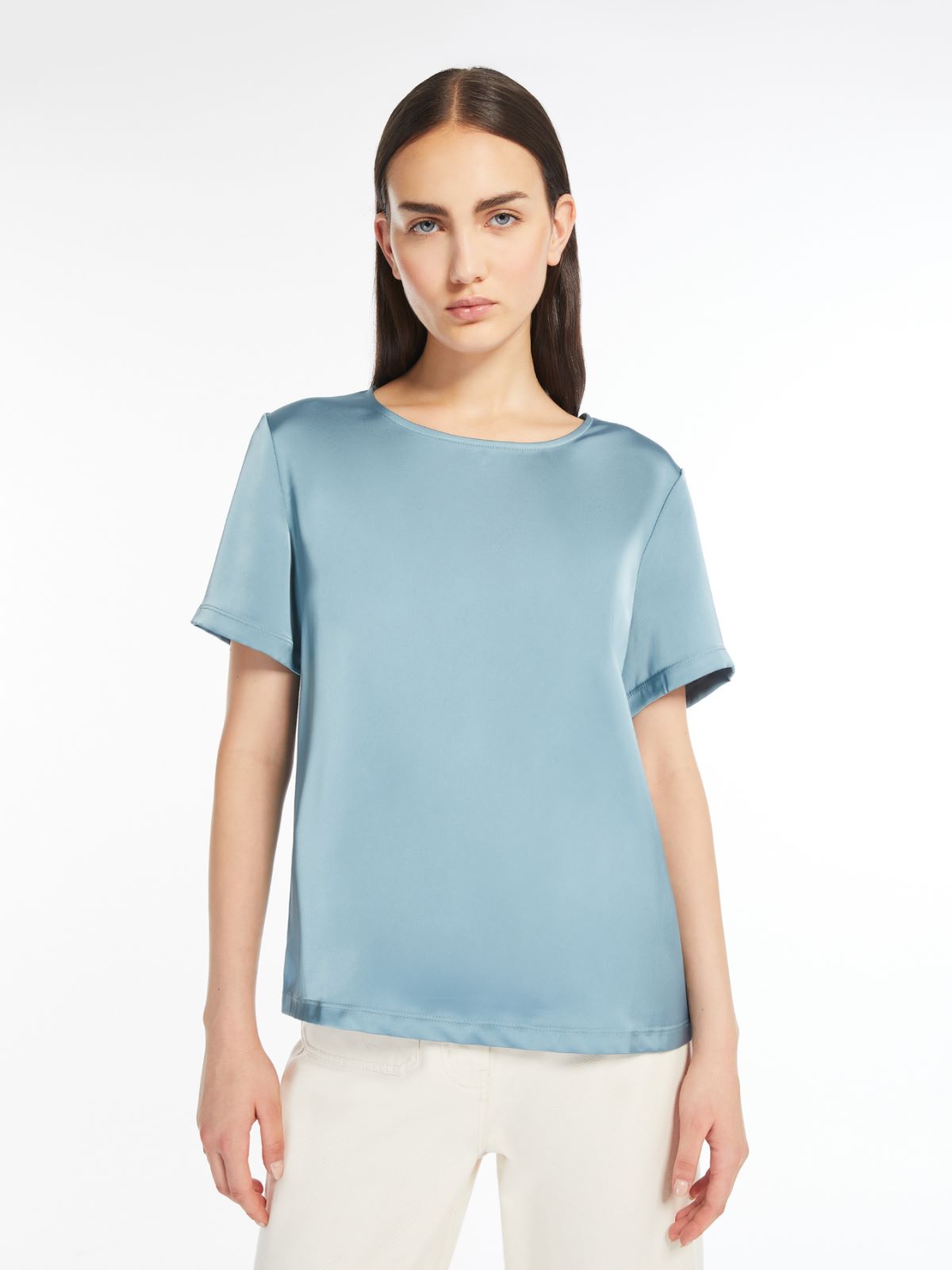 Weekend T-shirt in raso e jersey In Saldo