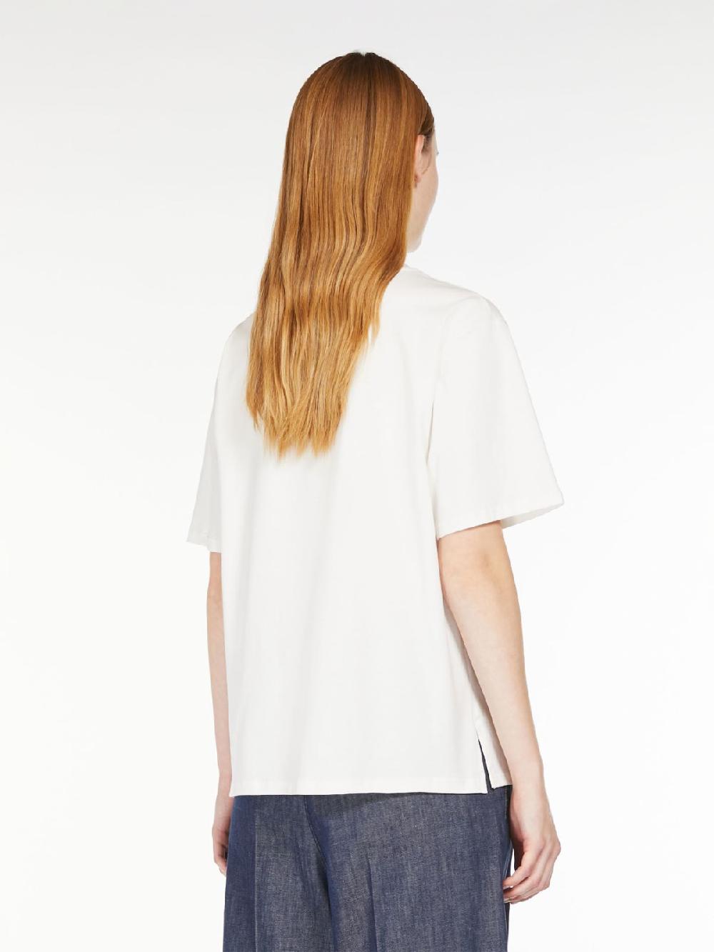Weekend T-shirt in cotone con lettering ricamato Italia