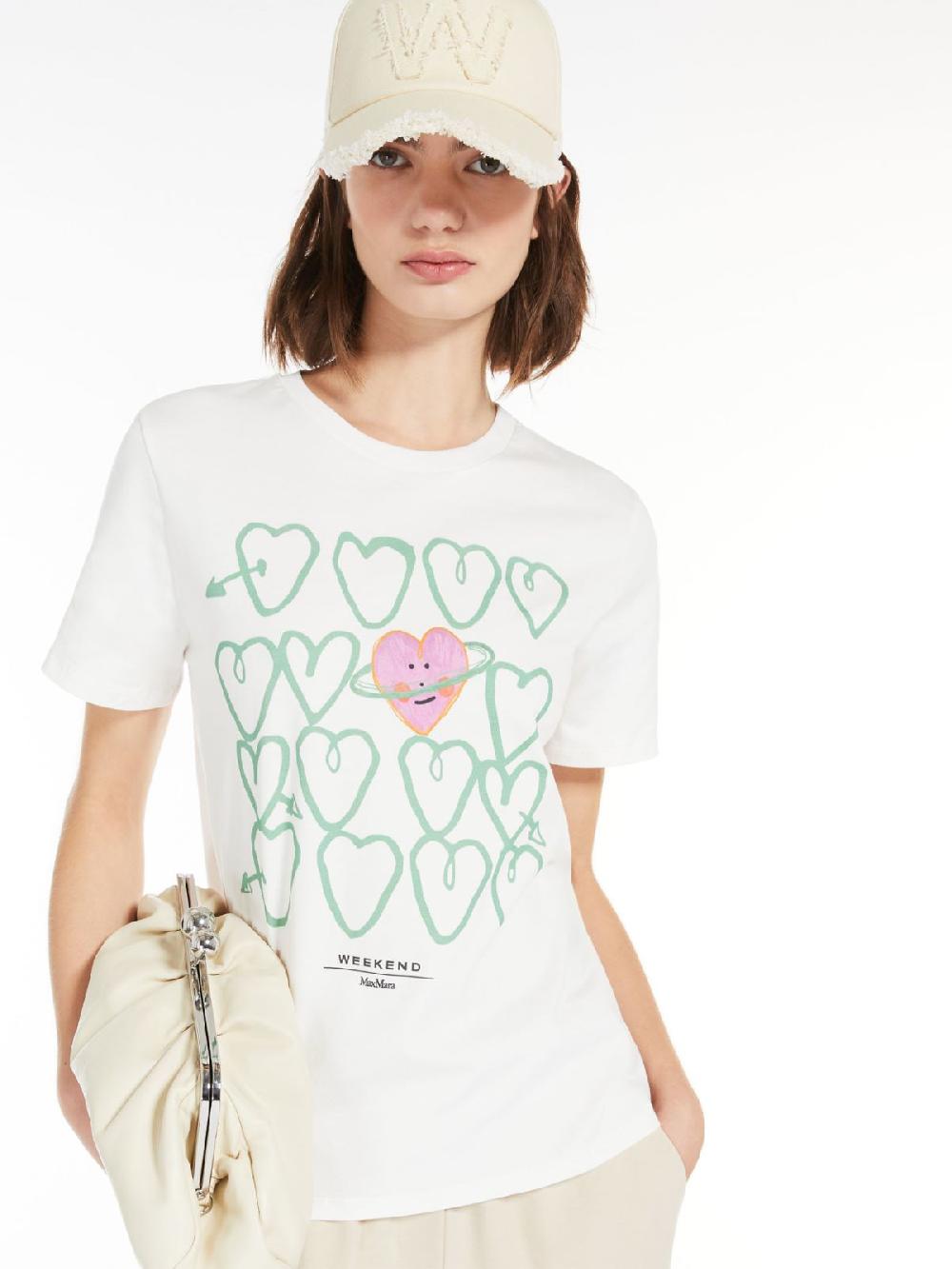 Weekend T-shirt in cotone con stampa In Linea