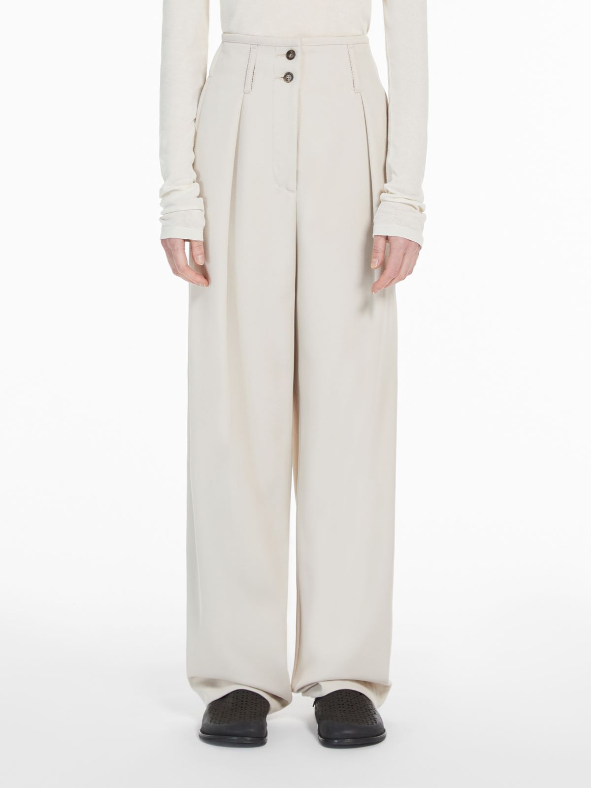 Weekend Pantalone ampio in mista lana Soddisfazione Garantita