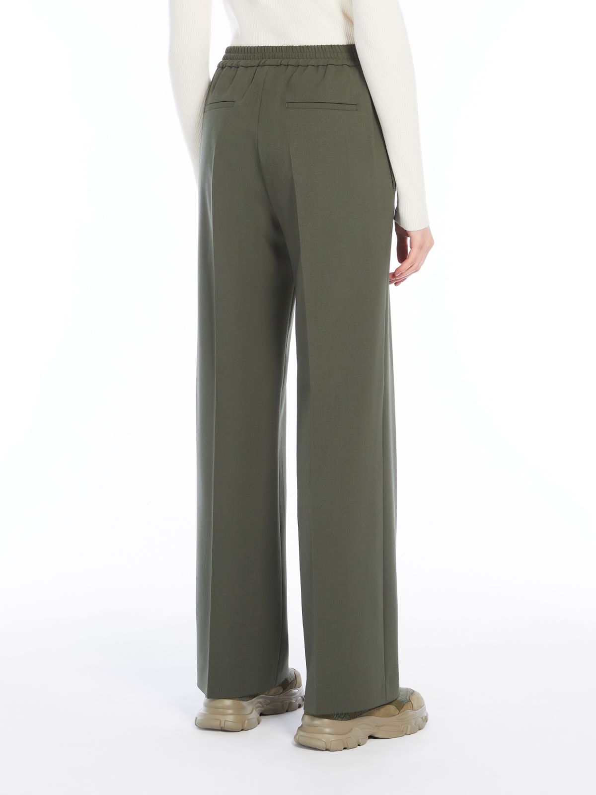 Weekend Pantalone in gabardina di lana Vendita Calda