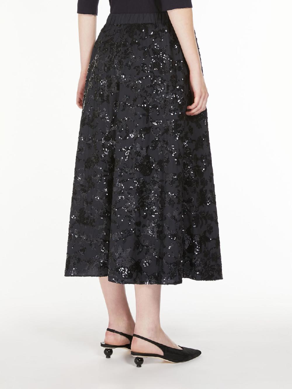 Weekend Gonna ampia in cotone con paillette Moda