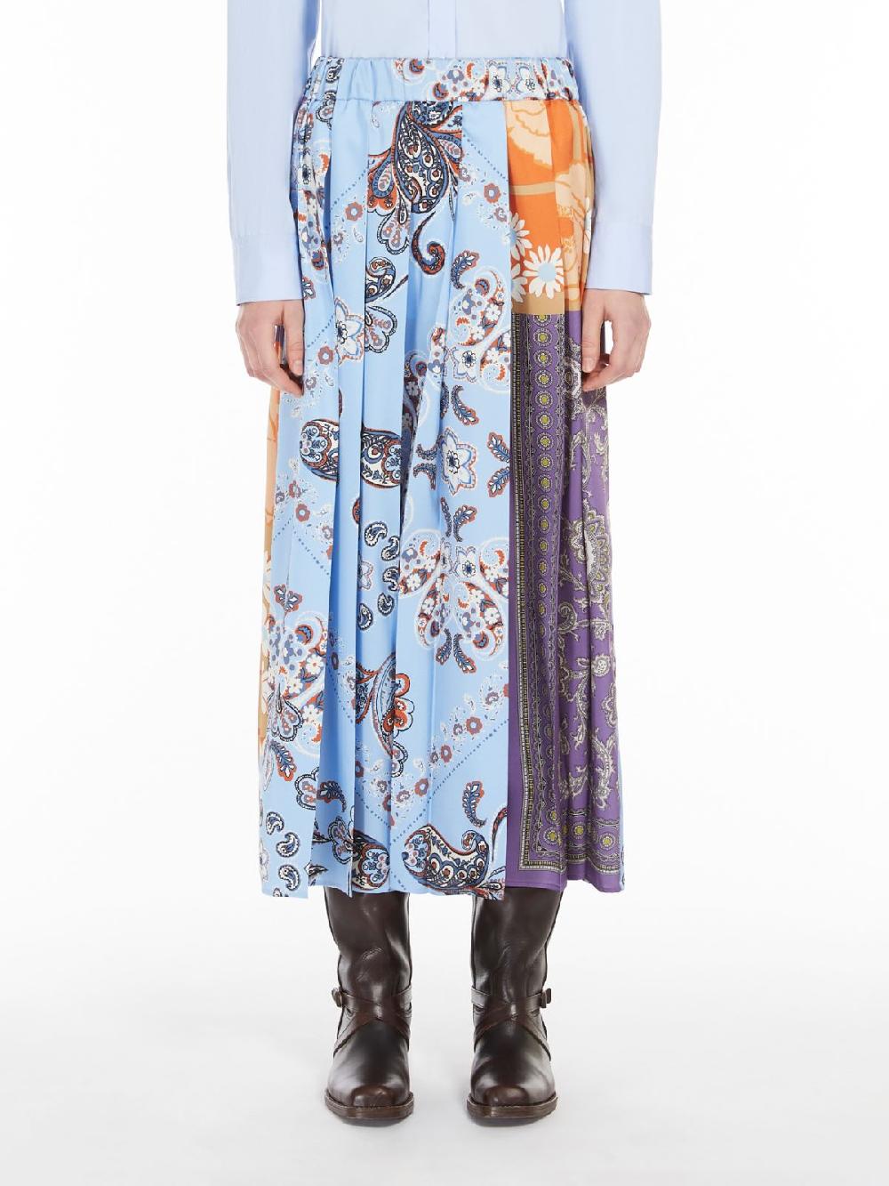 Weekend Gonna a pieghe in twill stampato Online