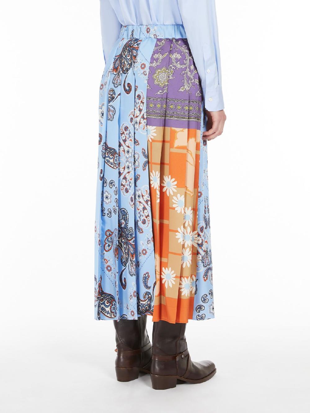 Weekend Gonna a pieghe in twill stampato Online