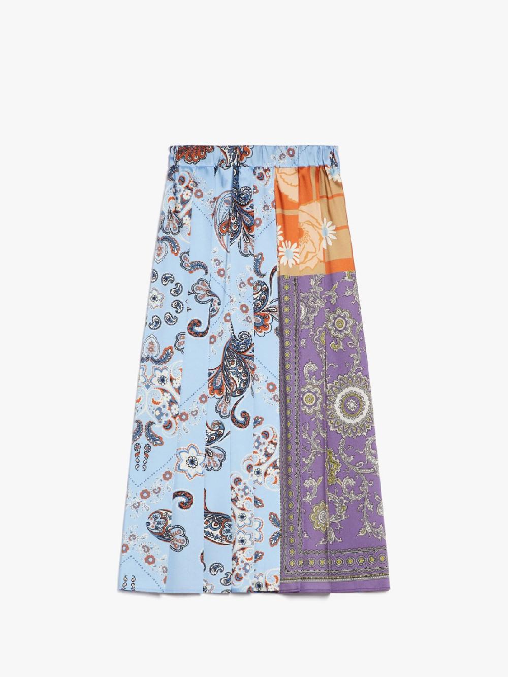 Weekend Gonna a pieghe in twill stampato Online