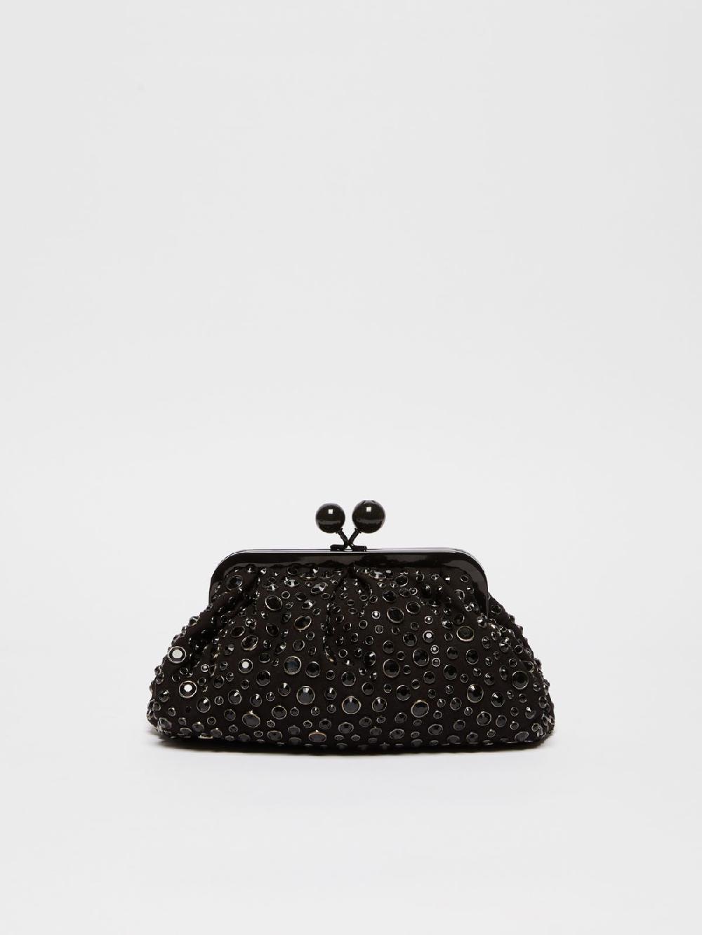 Weekend Pasticcino Bag Small con pietre incastonate in pelle con cristalli Vendita Economica