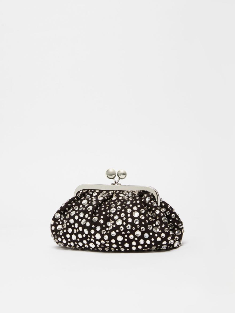Weekend Pasticcino Bag Small con pietre incastonate in pelle con cristalli Saldi Di Fabbrica
