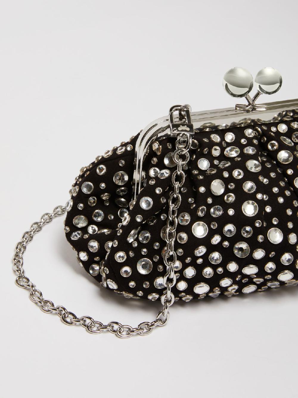 Weekend Pasticcino Bag Small con pietre incastonate in pelle con cristalli Saldi Di Fabbrica
