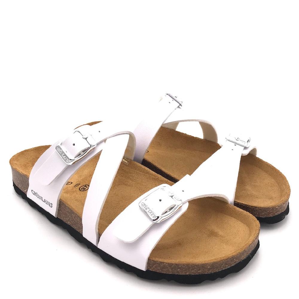 Zulian Calzature Ciabatta Sara fascia incrociata bianca Italia