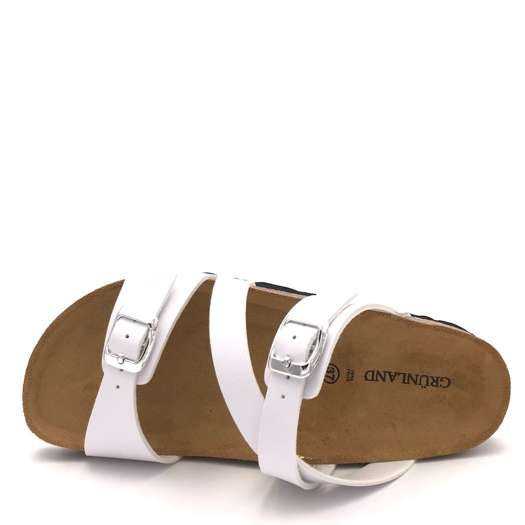 Zulian Calzature Ciabatta Sara fascia incrociata bianca Italia
