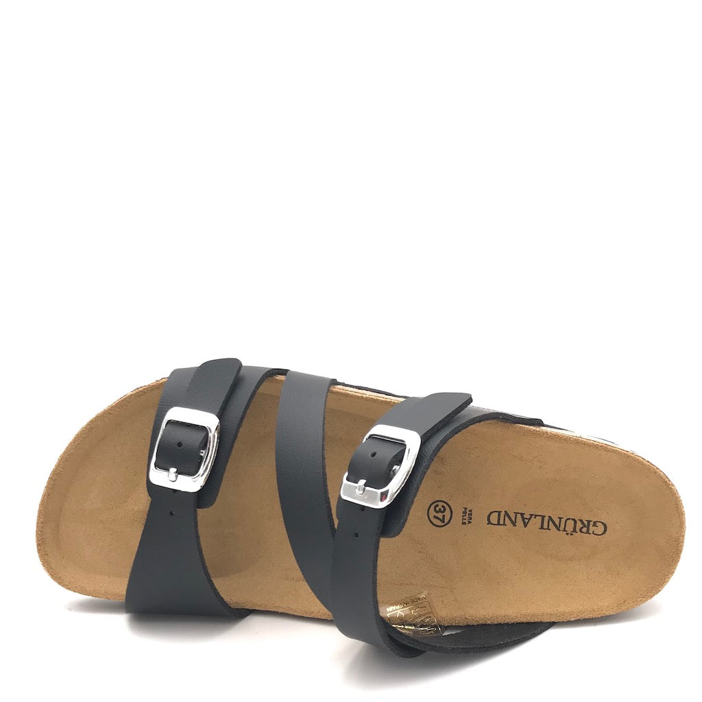 Zulian Calzature Ciabatta Sara fascia incrociata nera Pezzi Unici