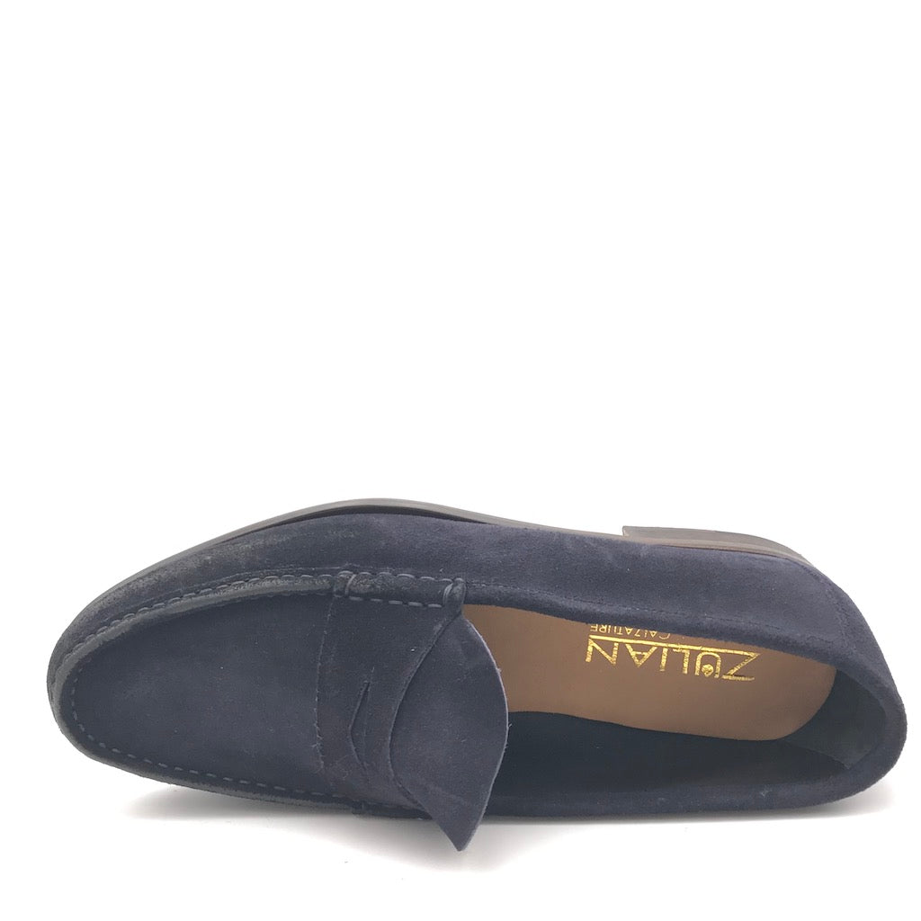 Zulian Calzature Mocassino in velour blu Online