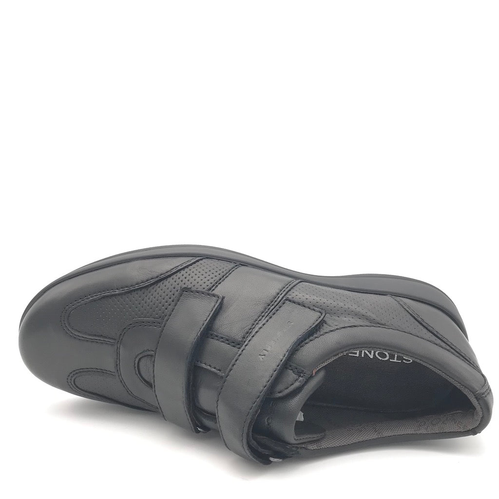 Zulian Calzature Scarpa strappo Season in nappa nera Outlet