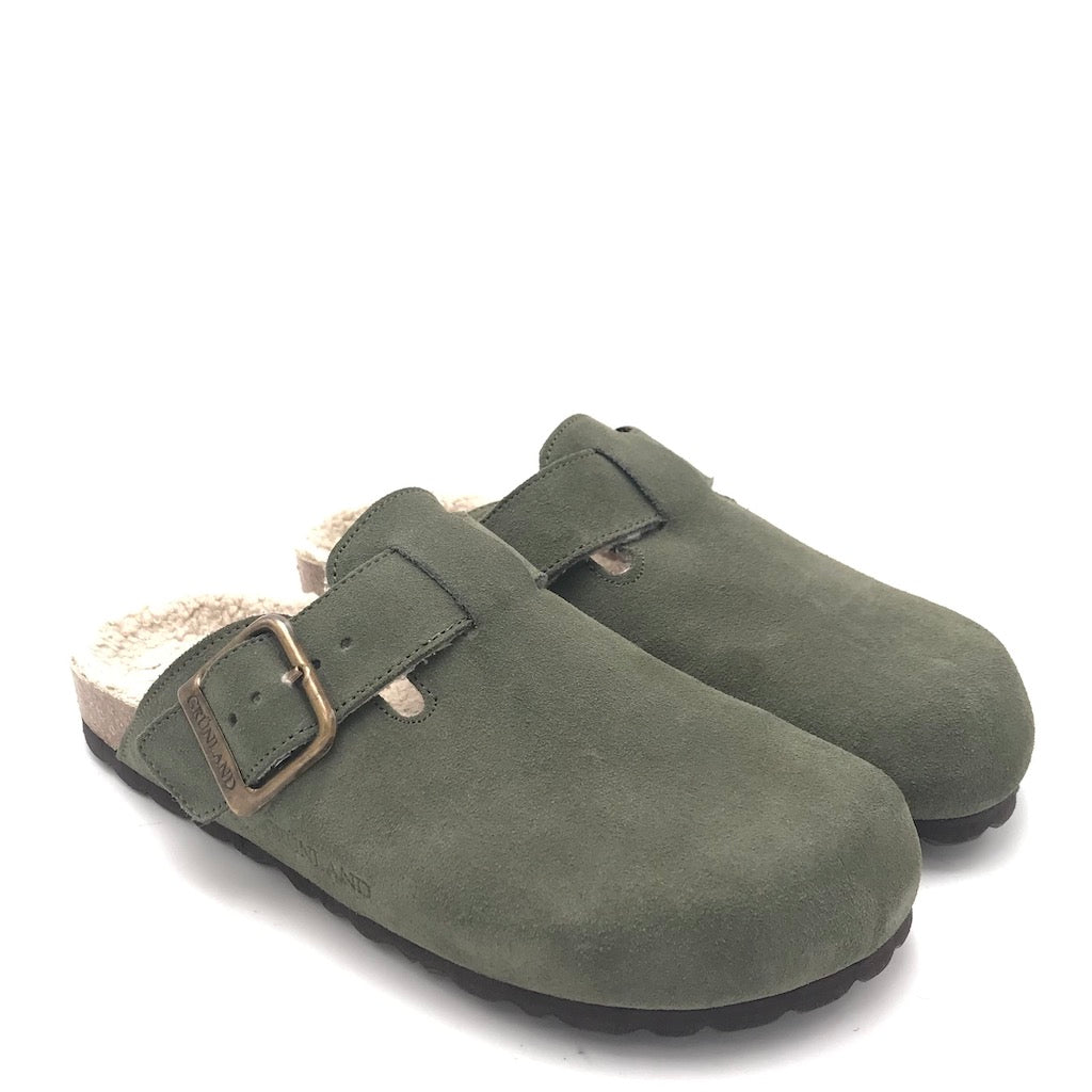 Zulian Calzature Ciabatta Sara shearling oliva Nuova