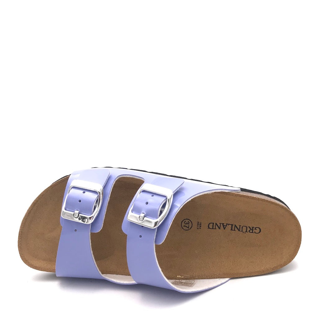Zulian Calzature Ciabatta Sara doppia fibbia pervinca Italy