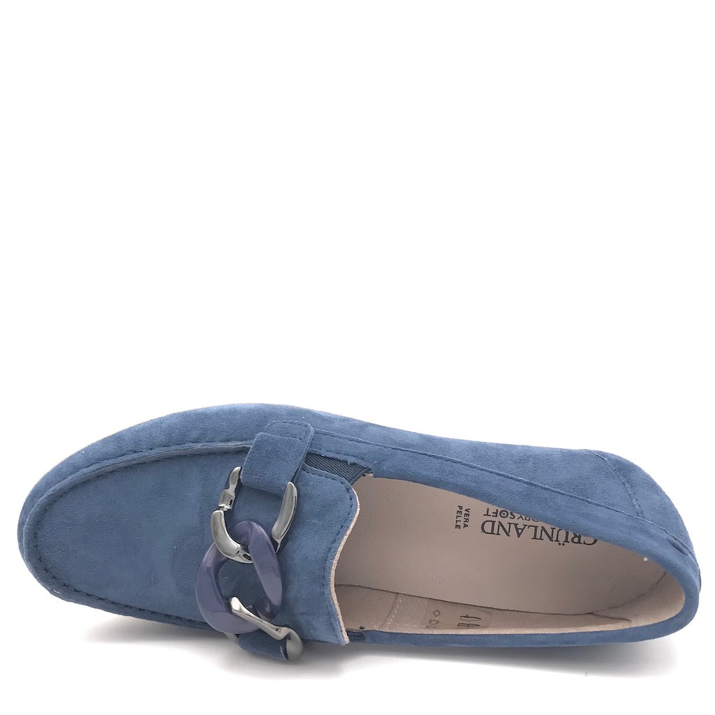 Zulian Calzature Mocassino Tafa blu In Linea