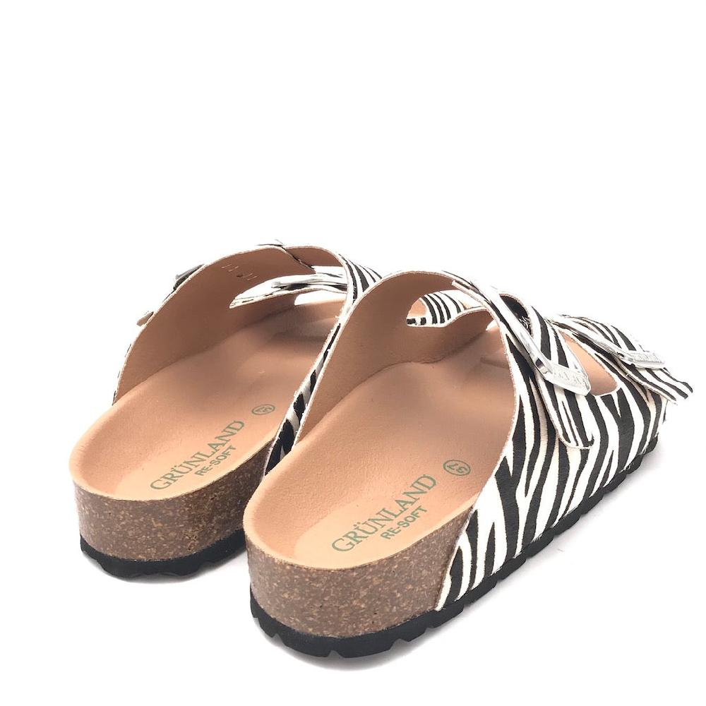 Zulian Calzature Ciabatta Enny doppia fibbia cavallino zebrato Soddisfazione Garantita
