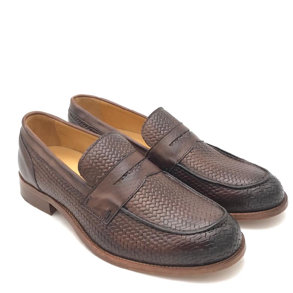 Zulian Calzature Mocassino intrecciato fango Vendita Calda