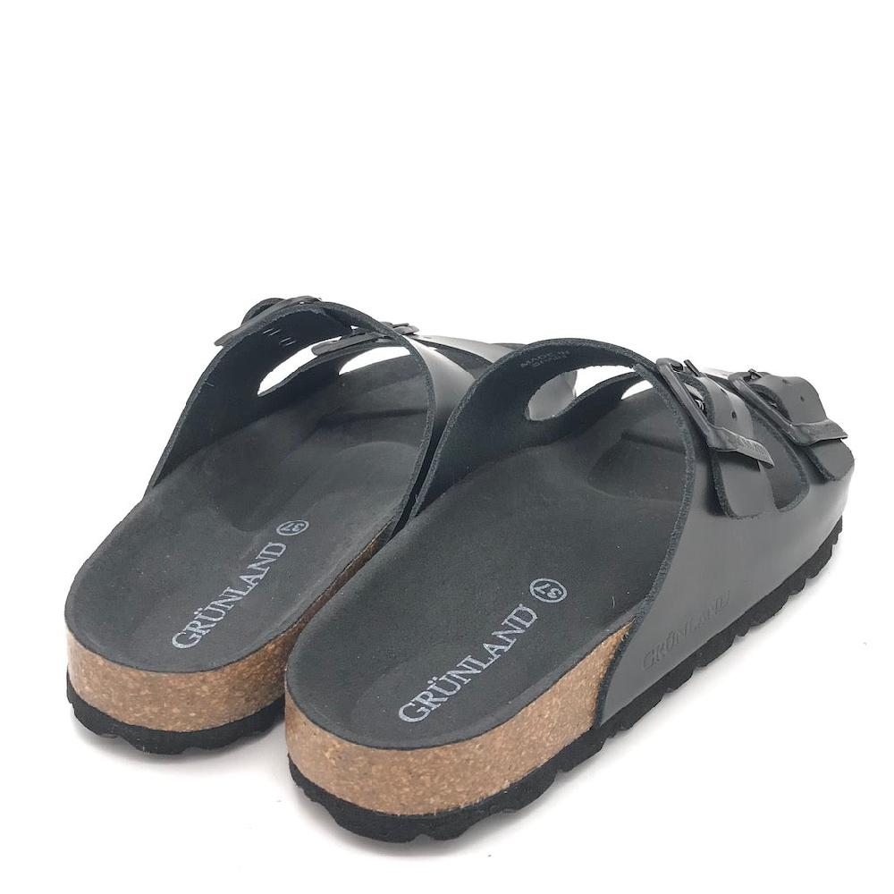 Zulian Calzature Ciabatta Sara doppia fibbia pelle nera Sconto di tempo limitato