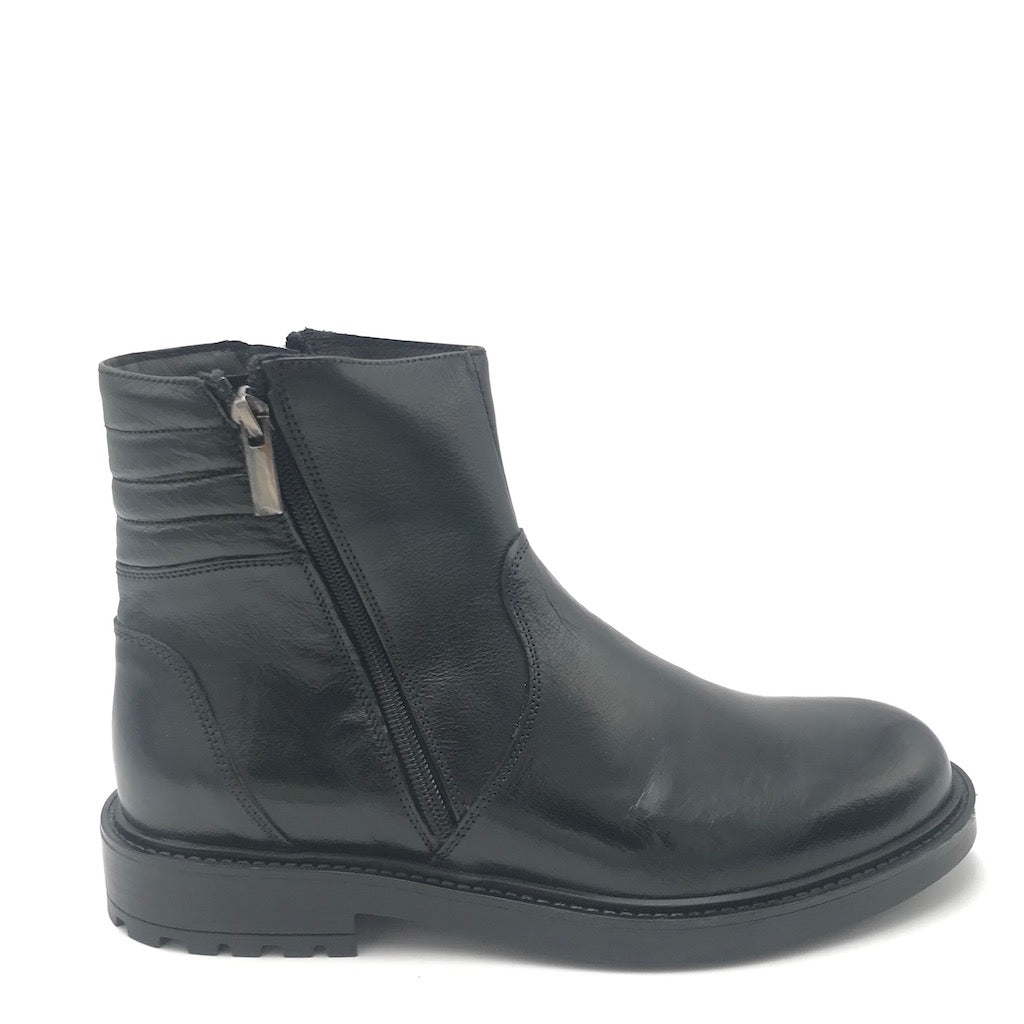 Zulian Calzature Stivaletto in pelle nera Saldi
