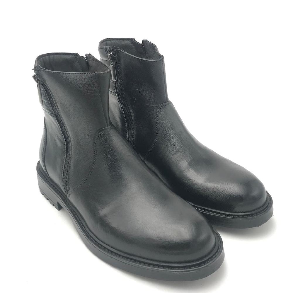 Zulian Calzature Stivaletto in pelle nera Saldi