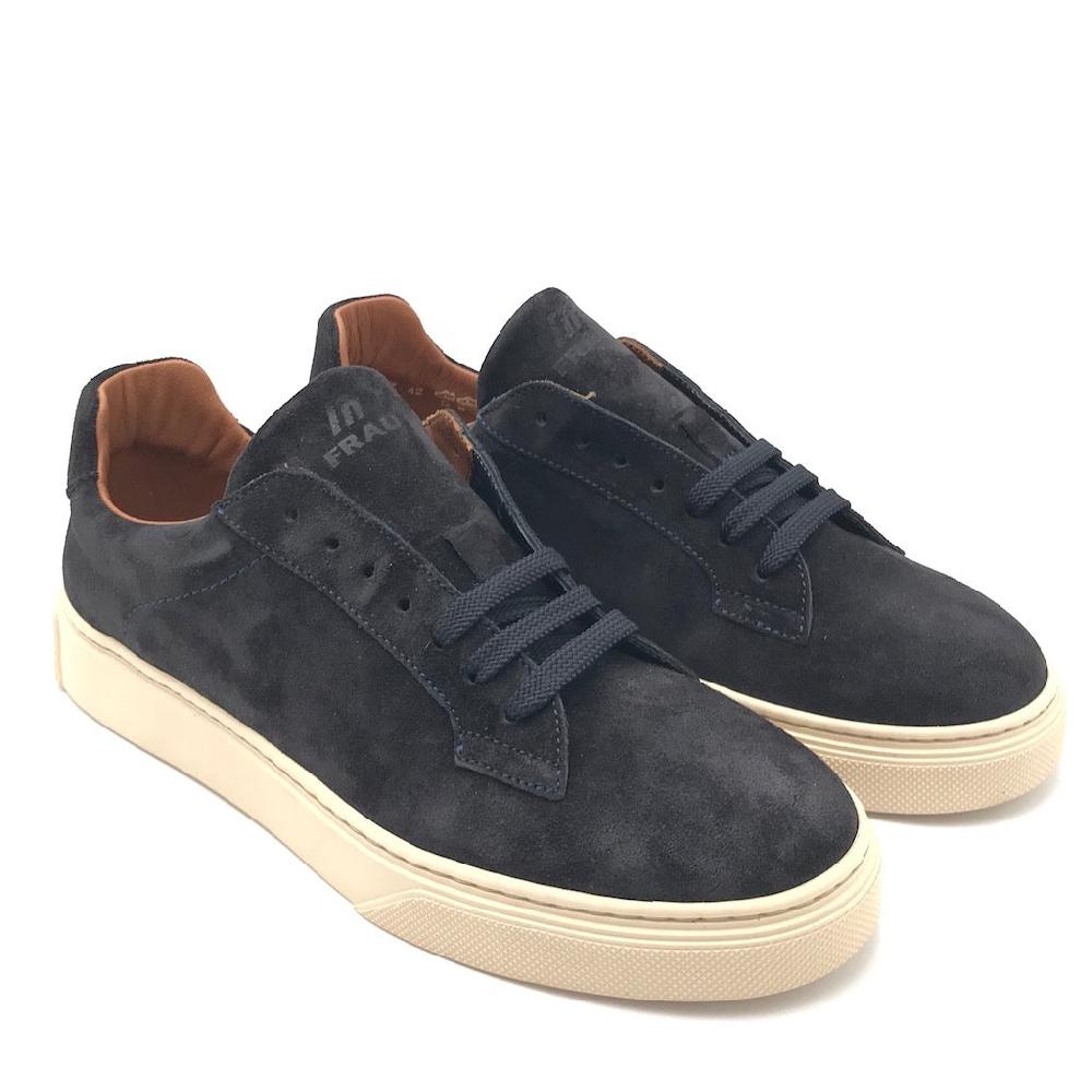 Zulian Calzature Sneakers in crosta blu Vendita Calda