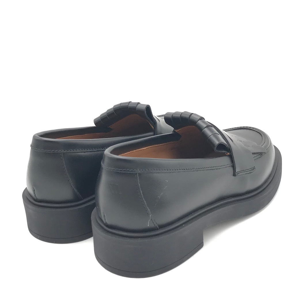 Zulian Calzature Mocassino college frangia in pelle nera Moda