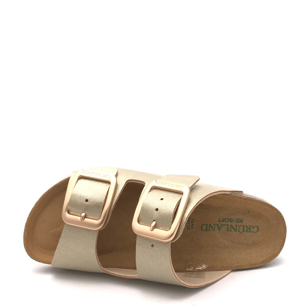Zulian Calzature Ciabatta Sara doppia fibbia platino Promozione Limitata