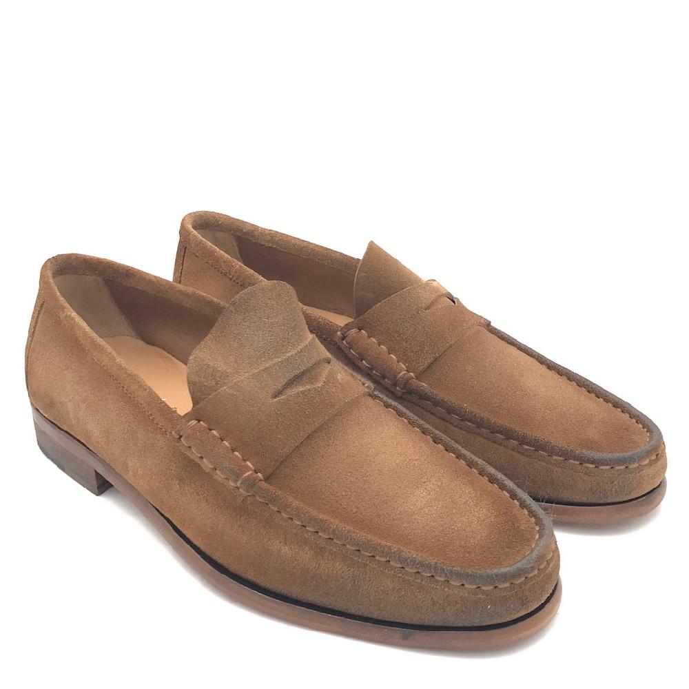 Zulian Calzature Mocassino in velour taupe In Vendita