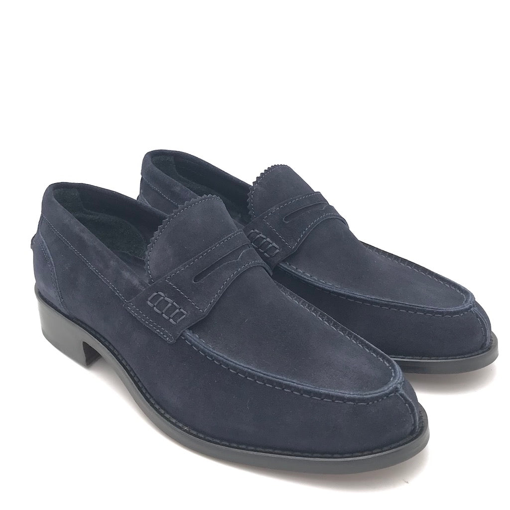 Zulian Calzature Mocassino college in crosta blu In Linea