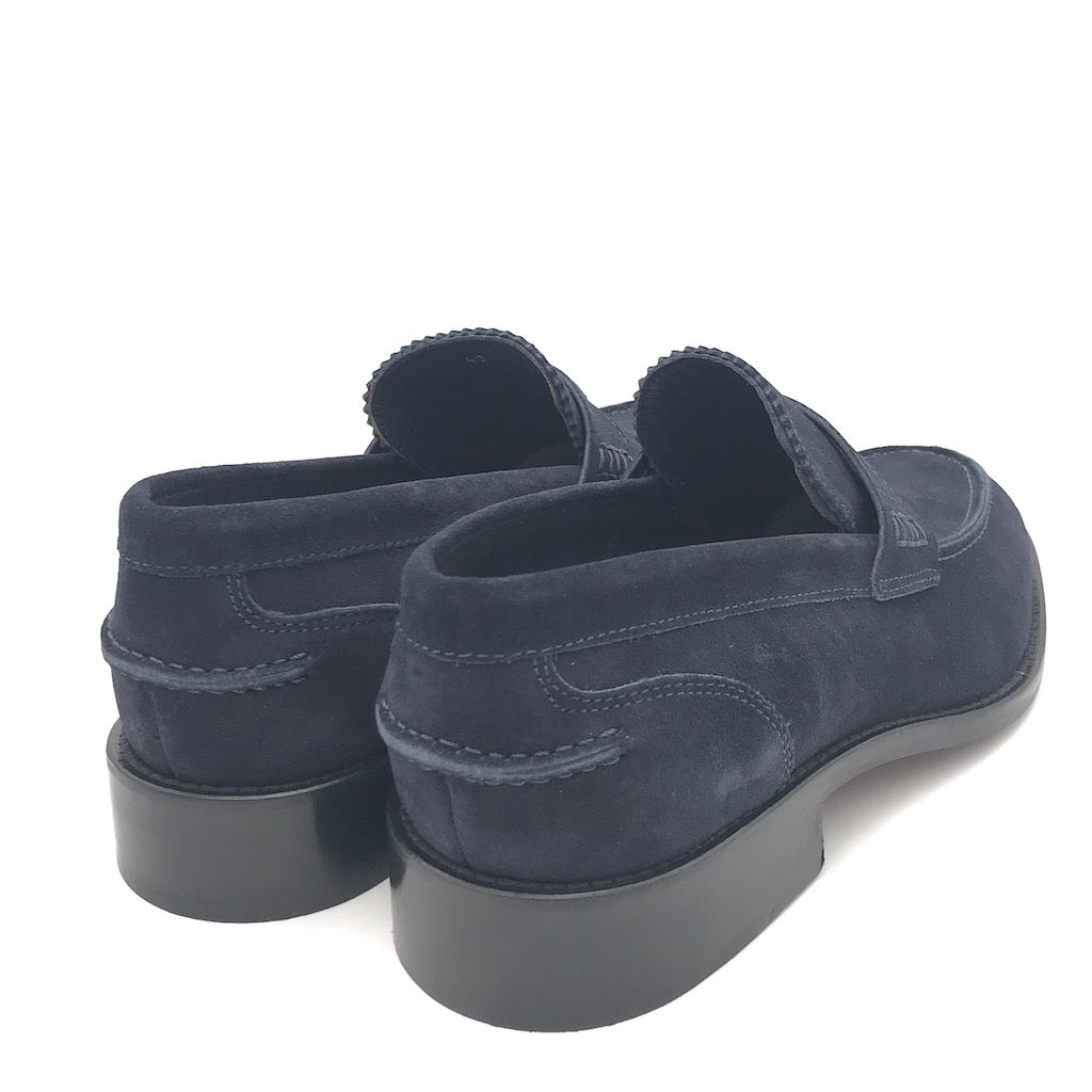 Zulian Calzature Mocassino college in crosta blu In Linea