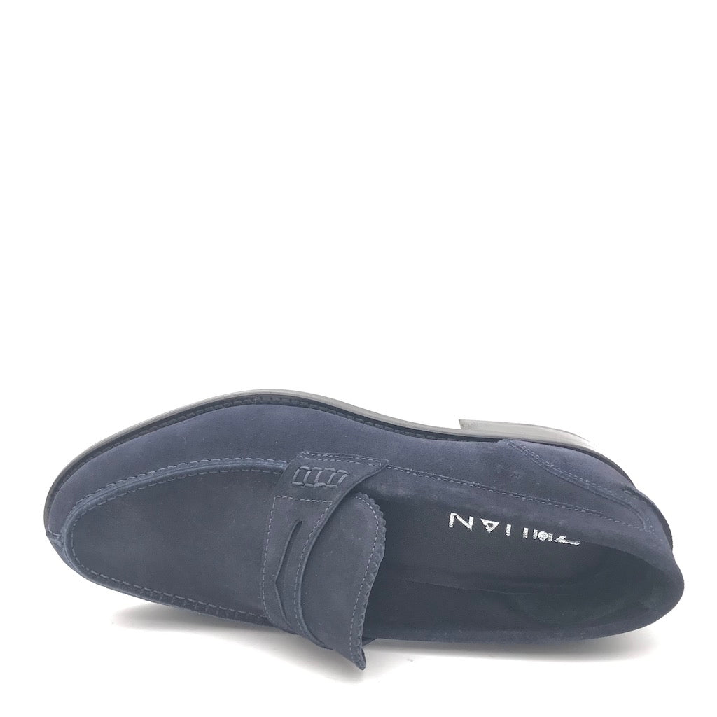 Zulian Calzature Mocassino college in crosta blu In Linea