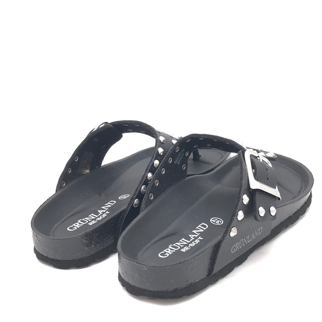 Zulian Calzature Ciabatta Sara infradito nera borchie Consegna Veloce