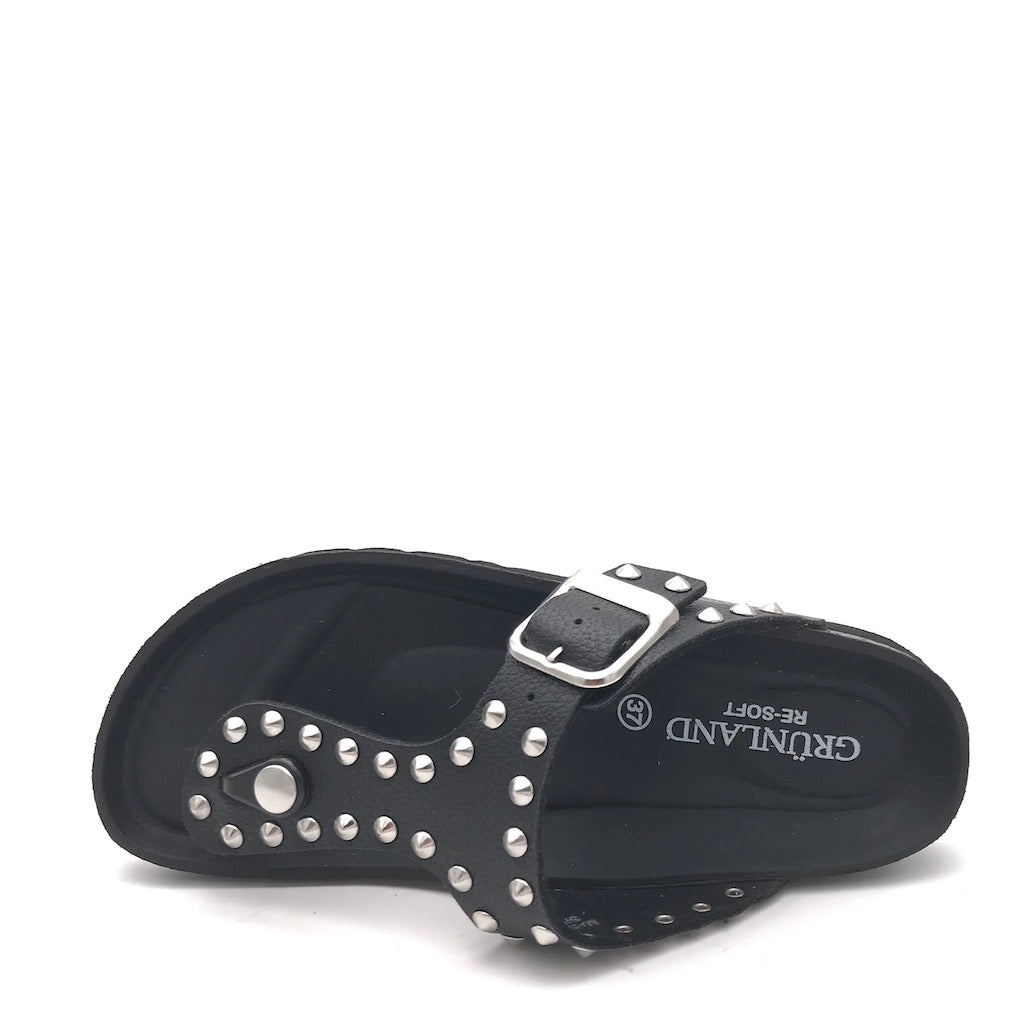 Zulian Calzature Ciabatta Sara infradito nera borchie Consegna Veloce