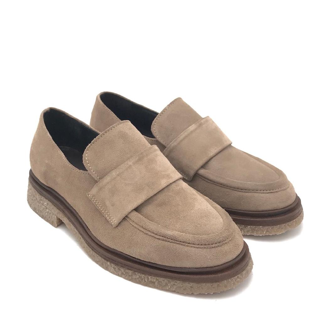 Zulian Calzature Mocassino Kipp in crosta taupe Outlet
