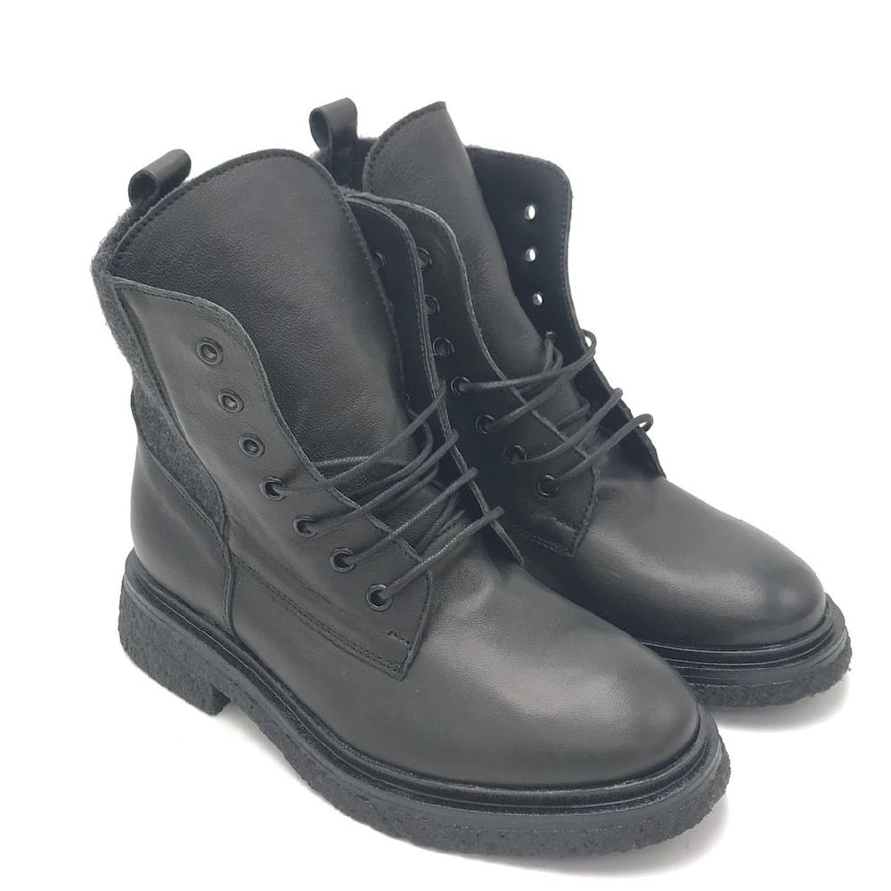 Zulian Calzature Anfibio Kipp in pelle nera In Vendita