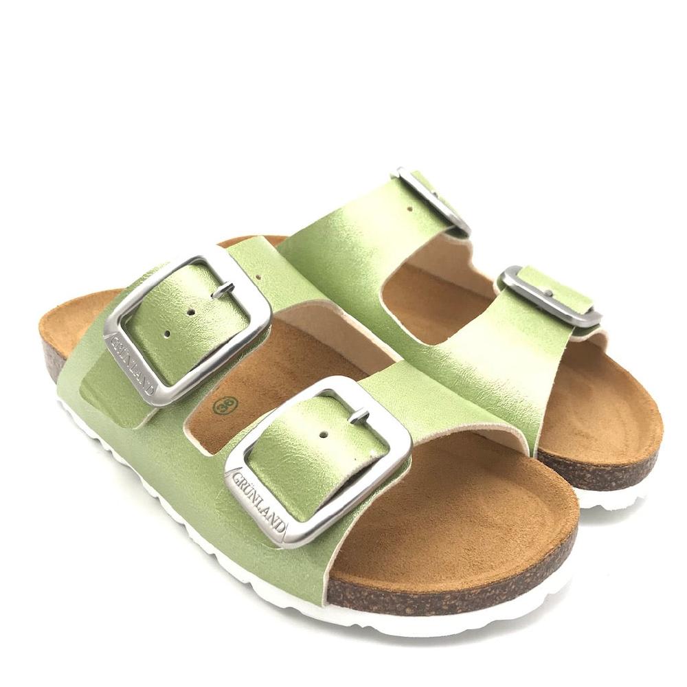 Zulian Calzature Ciabatta Sara doppia fibbia verde Hotsell