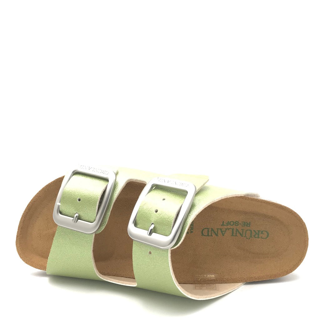 Zulian Calzature Ciabatta Sara doppia fibbia verde Hotsell
