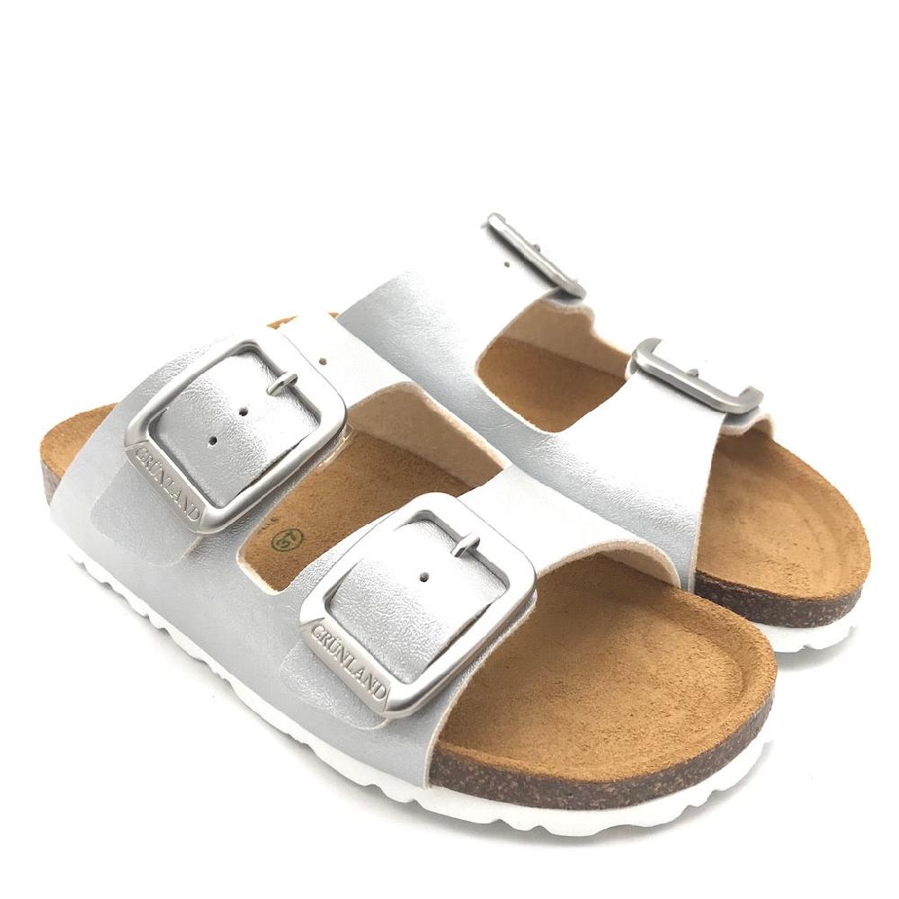 Zulian Calzature Ciabatta Sara doppia fibbia argento Vendita Calda