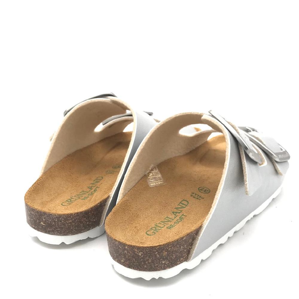 Zulian Calzature Ciabatta Sara doppia fibbia argento Vendita Calda