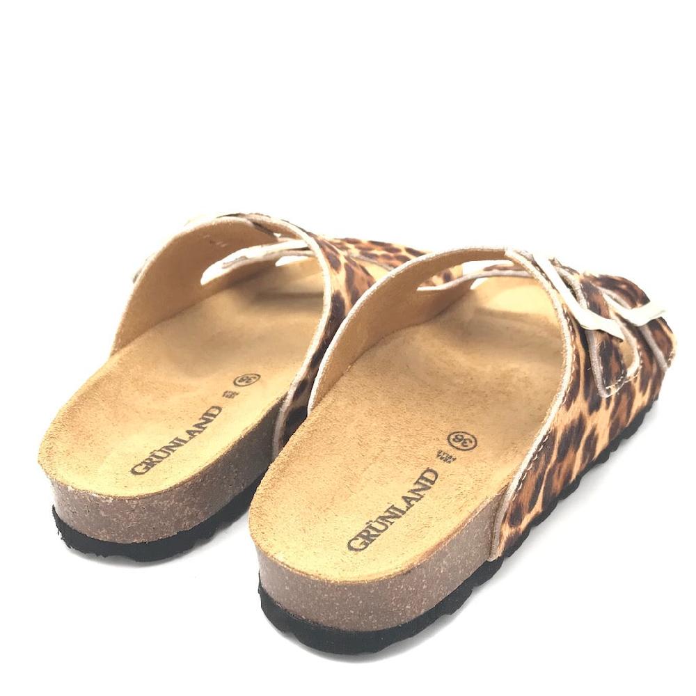 Zulian Calzature Ciabatta Sara doppia fibbia animalier Vendita Economica