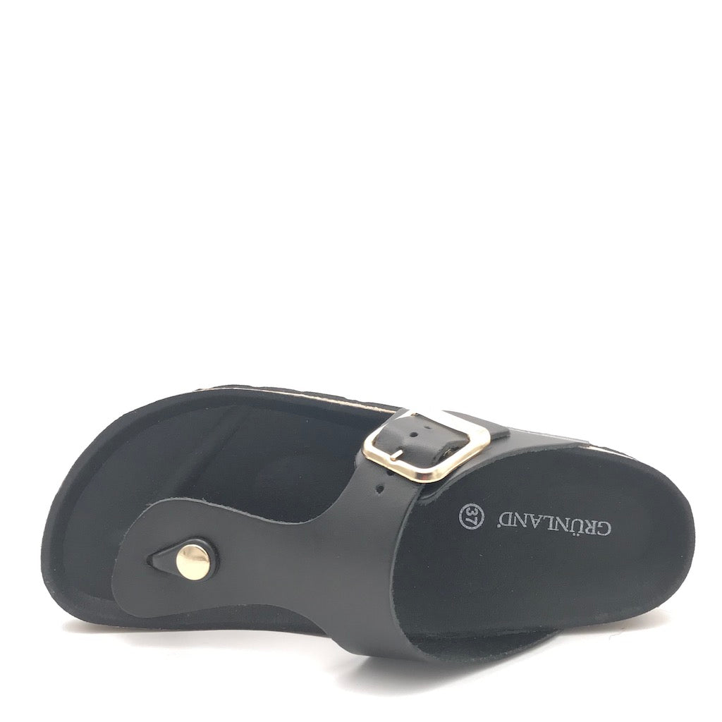 Zulian Calzature Ciabatta Sara infradito pelle nera Presa