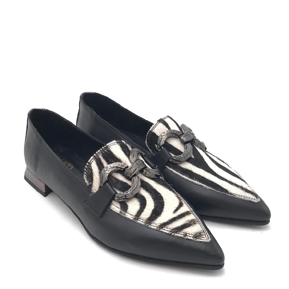 Zulian Calzature Mocassino zebra pelle nera Convenienza