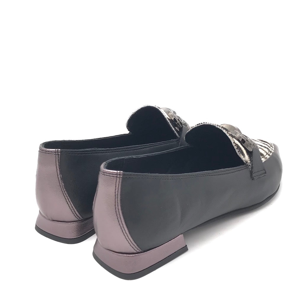 Zulian Calzature Mocassino zebra pelle nera Convenienza