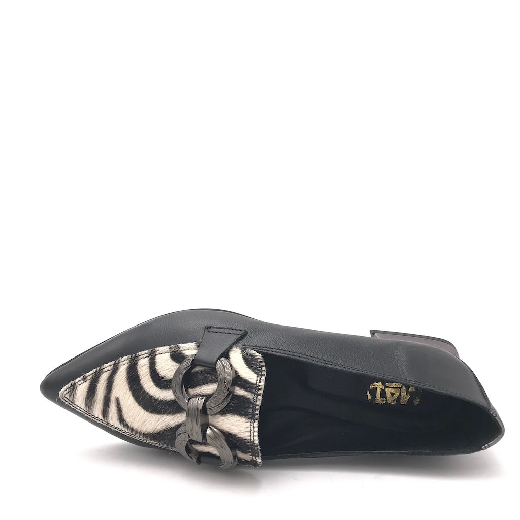 Zulian Calzature Mocassino zebra pelle nera Convenienza